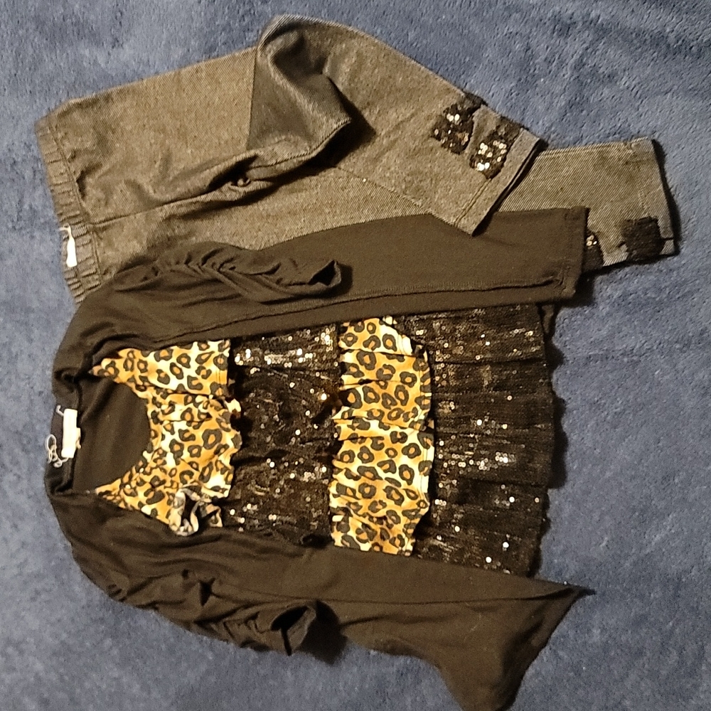 Cheetah and sparkle teired outfit
